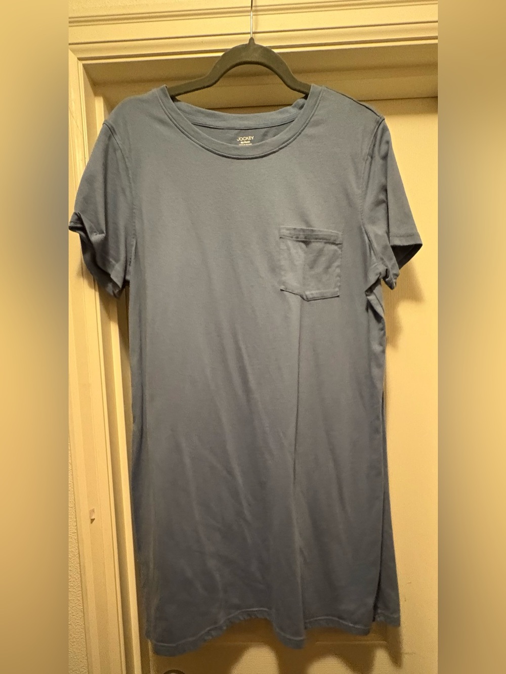 Jockey Short-Sleeve Crew Pocket dress in Slate Blue